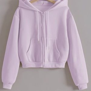 Lilac Cropped Hoodie